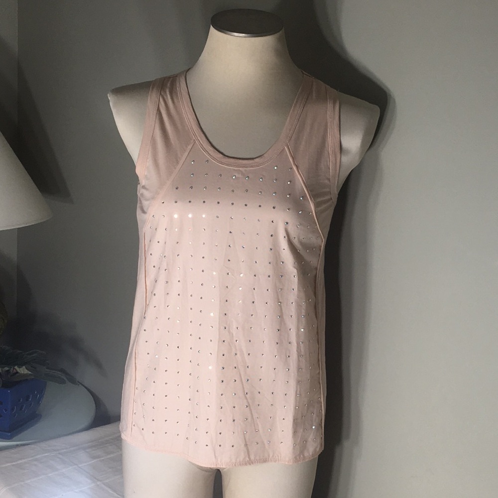 RHINESTONE TANK Soft PEACH  XS J Crew NWOT